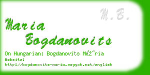 maria bogdanovits business card